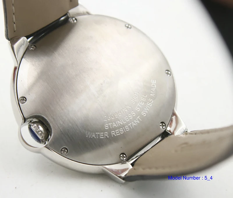 

Mens Automatic Watch Stainless Steel Leather Strap Folding Clasp Sapphire Crystal Male Wristwatches