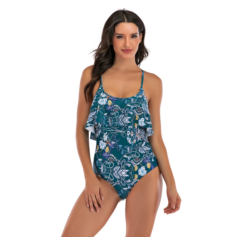 Купальник с воланами Женский цельный купальник невесты купальный костюм для