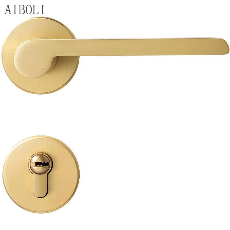 Современный скандинавский дверной замок из матового золота для спальни