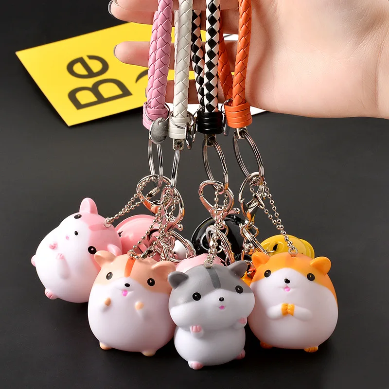 Мультяшные милые маленькие брелоки с изображением хомяка креативный аниме