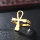 Классическое Египетский крест, трехцветное металлическое кольцо, модные повседневные ювелирные изделия, банкетное Трендовое кольцо, ювелирные изделия для мужчин