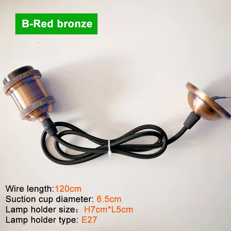 B-Red bronze Ретро подвесной светильник Лофт алюминиевый подвесной светильник E27 светодиодные лампы держатель винтажный подвесной светильник ing промышленный светильник ZDD0004 - Цвет корпуса: B-Red bronze