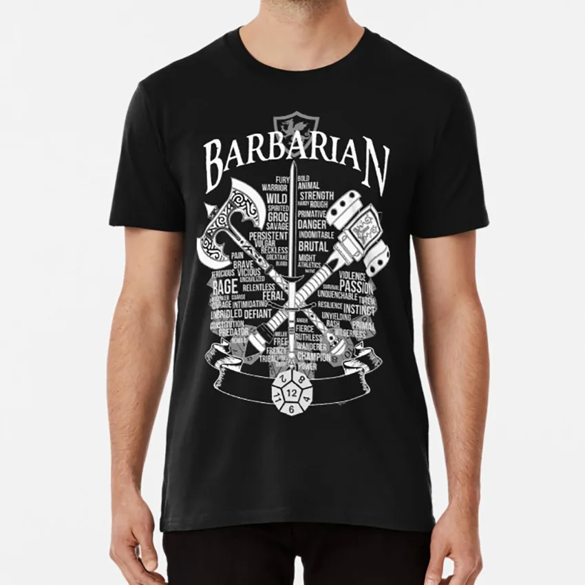 Ролевые игры класса серии: варвары белая версия футболка варварский шамот rage d dnd