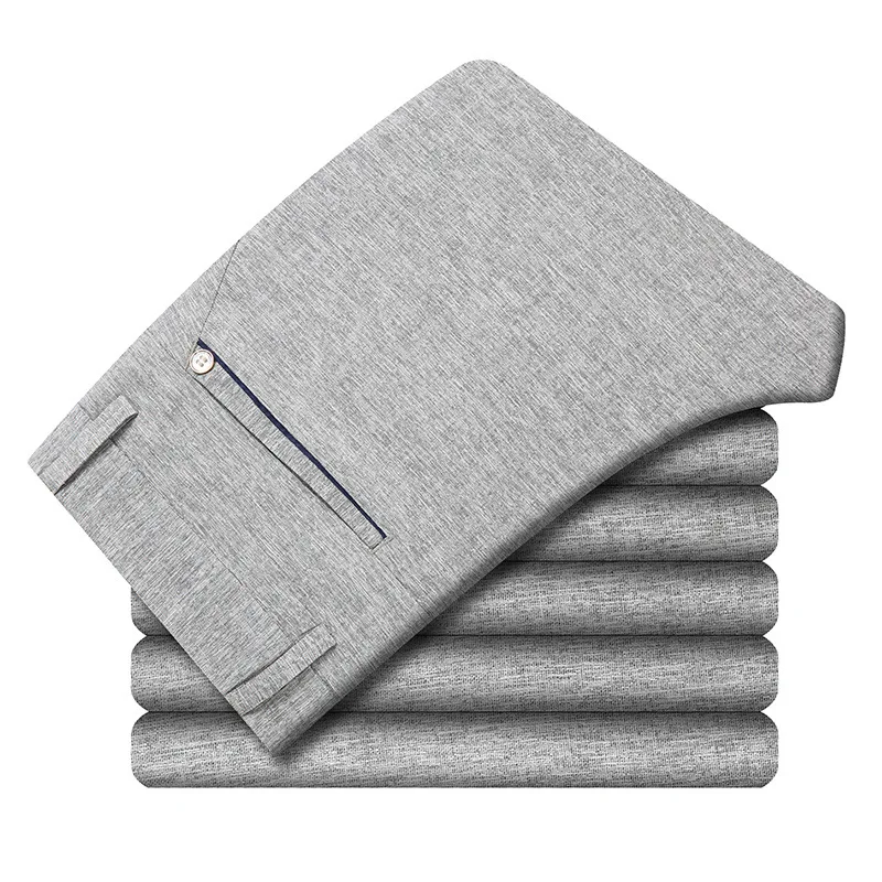 Брюки мужские прямые хлопковые повседневные деловые штаны летняя одежда |