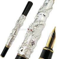 jinhao ancient metal fountain pen oriental dragon series heavy pen silver office school home writing gift pen