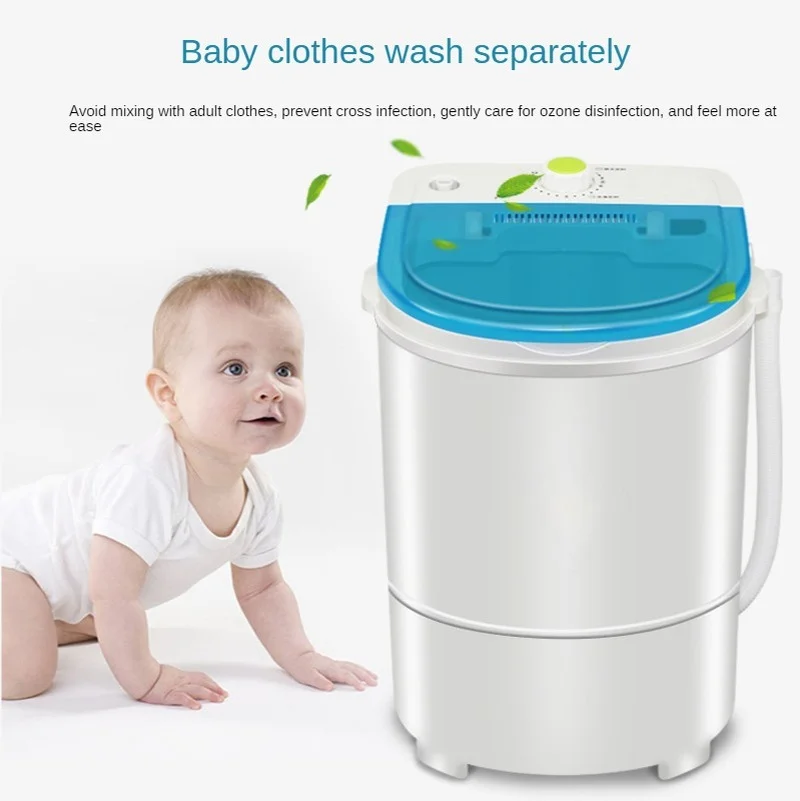 

Mini Clothes Washing Machine 4.5KG Capacity Small Portable Washer Low Noise Semi-automatic Single-barrel Washer for Home/dorm