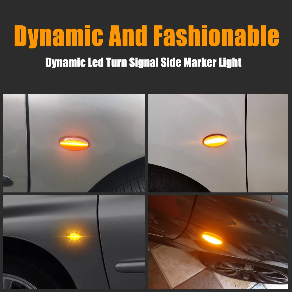 

Dynamic Turn Signal LED Side Marker Mirror Light Flashing Indicator For Peugeot 307 206 407 107 607 1007 Citroen C1 C2 C3 C4 C5