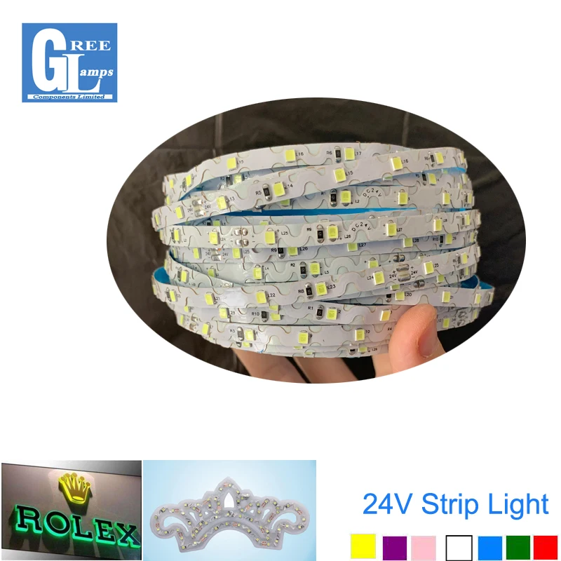 

S Shape Led Strip Light Tape SMD 2835 DC12V 24V 60Leds/M Non-waterproof Flexible Strips ribbon for Channel Letter