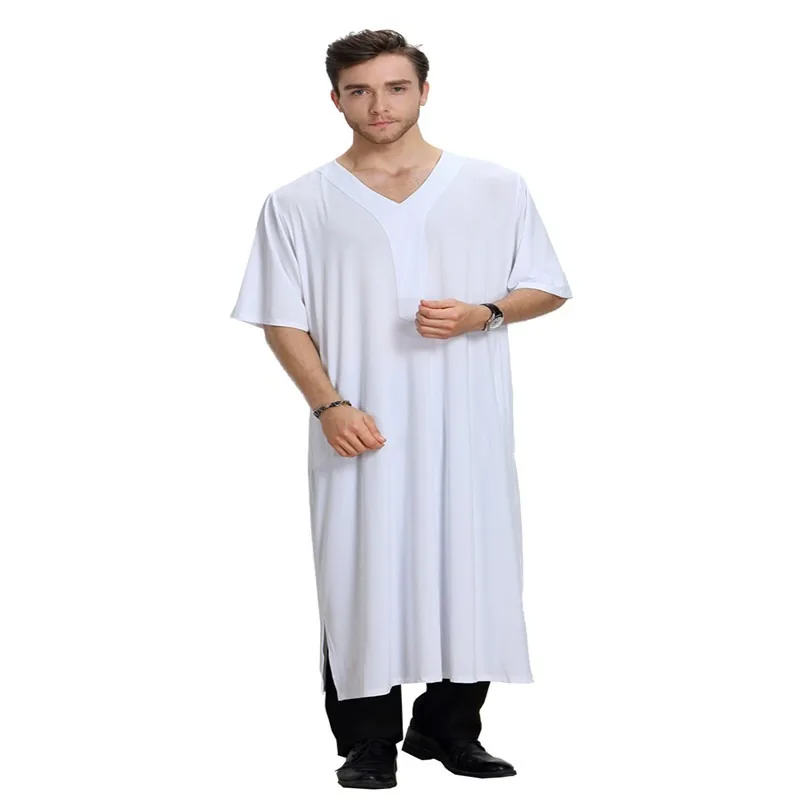 Muslim Arab Middle East V-neck men robe muslim thobe mens arabic clothing thobe men muslim men robe men dress saudi