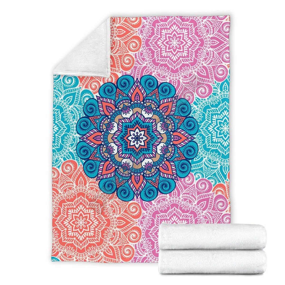 

Blue Mandala Throw Blanket 3D full printed Wearable Blanket Adults/kids Fleece Blanket HOME ACCESSORIES