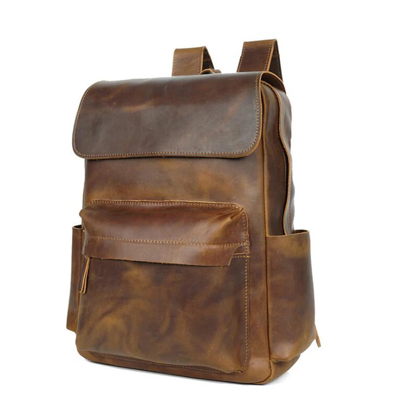 

Backpack Classic Leather Man Fashion school mochila Business laptop Bagpack College Leisure Travel Bag male