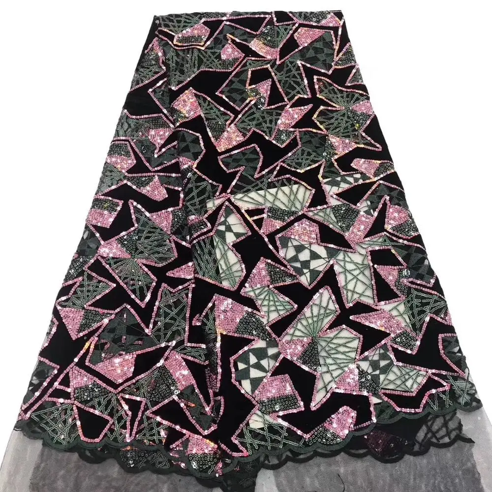 Французская бархатная кружевная ткань 2019 высокое качество розовый цвет