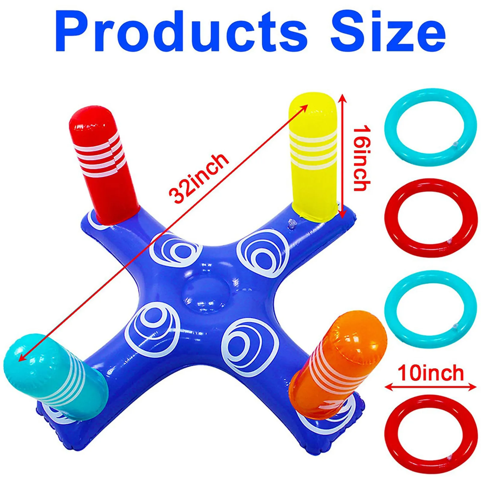 

Inflatable Ring Throwing Ferrule Inflatable Ring Toss Pool Game Toy Kids Outdoor Pool Beach Fun Summer Water Toy