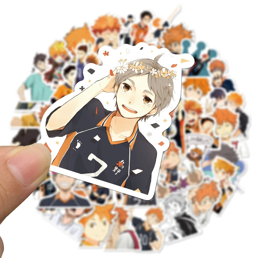 50Pcs/Set Haikyuu!! Stickers Japanese Anime Sticker Volleyball for Decal on Guitar Suitcase Laptop Phone Fridge Motorcycle Car | Игрушки и