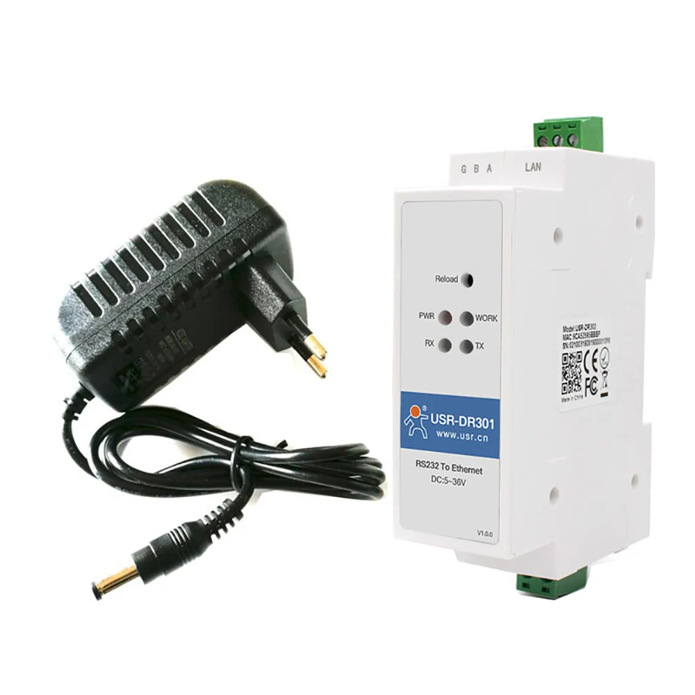 USR DR301 DIN рейка RS232 последовательный преобразователь Ethernet малогабаритное сетевое