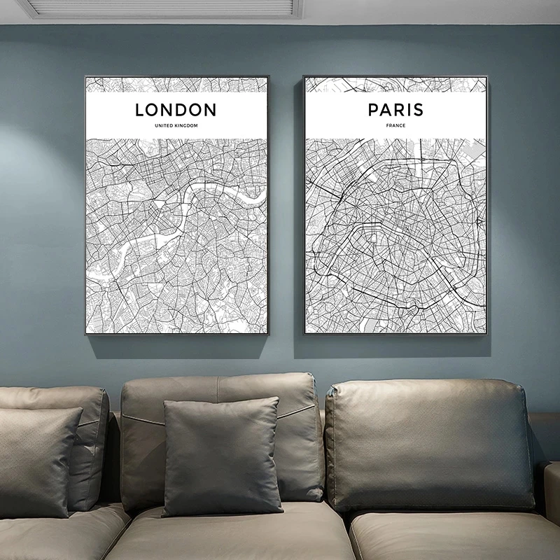 

Sketch Black Line Word Poster City Map Painting Paris London Rome Amsterdam Nordic Print Canvas Wall Art Picture for Home Decor