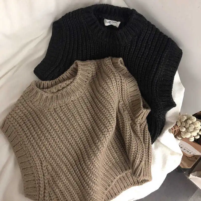 

Duo Duo Ma Li Sen Department of Korean children thick thick woolen vest pullover sweater boys and girls sleeveless vest trend
