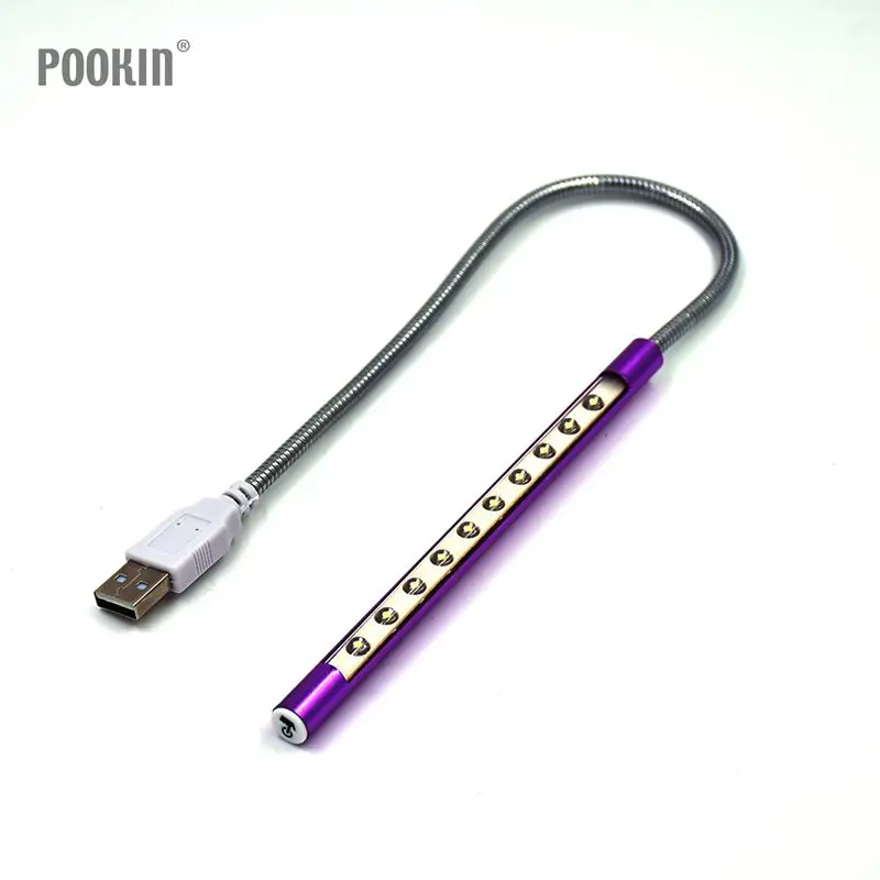 USB-светильник 10 светодиодов гибкий металлический Настольный светильник s для