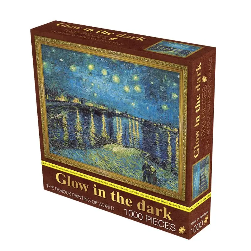 

MOLD 1000 Pcs/Pack Puzzle Paper Starry Night Painting Relieve Stress Assemble Jigsaw Intellective Educational Toys