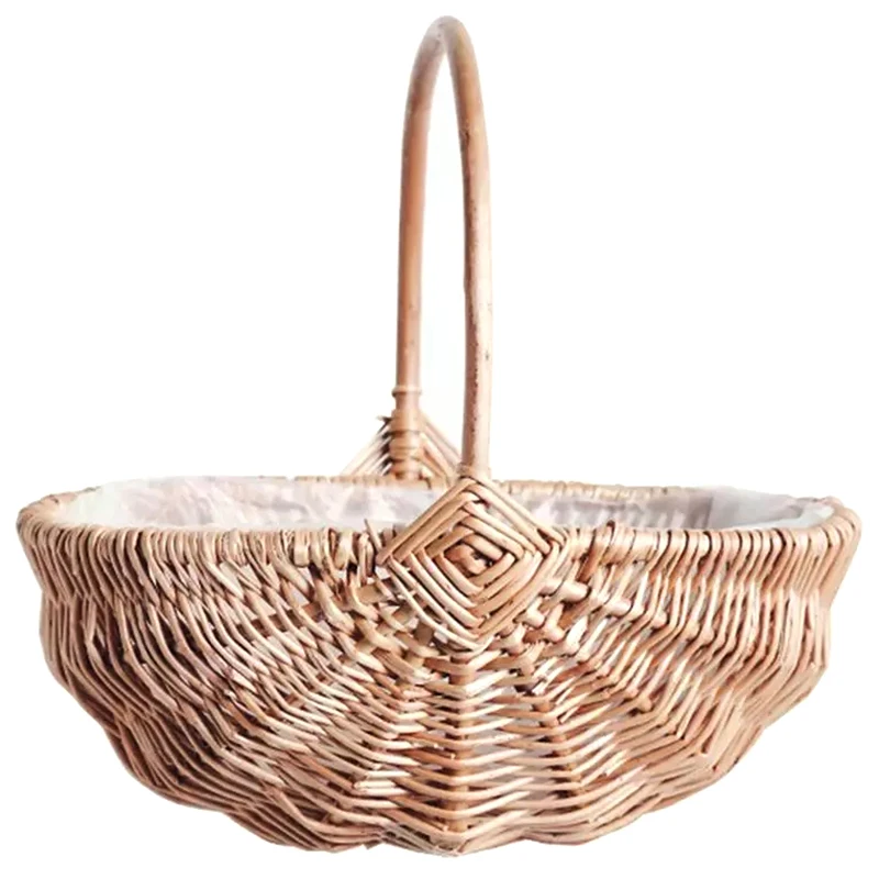 

Woven Flower Basket Storage Basket Weaving Basket for Wedding Flower Storage Basket Kitchen Foods Organizer