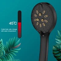 Seven-Speed Regulation Hand-Held Shower Head Universal Interface Water Temperature Reminder Supercharged Bathroom Accessories