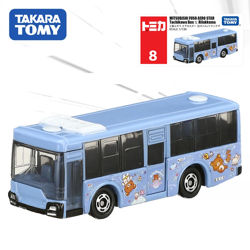 

Модель автомобиля Takara Tomy из сплава игрушка № 8 Mitsubishi Rilakkuma автобусный автобус 879817 детский подарок игрушечный автомобиль модель автомобиля и...
