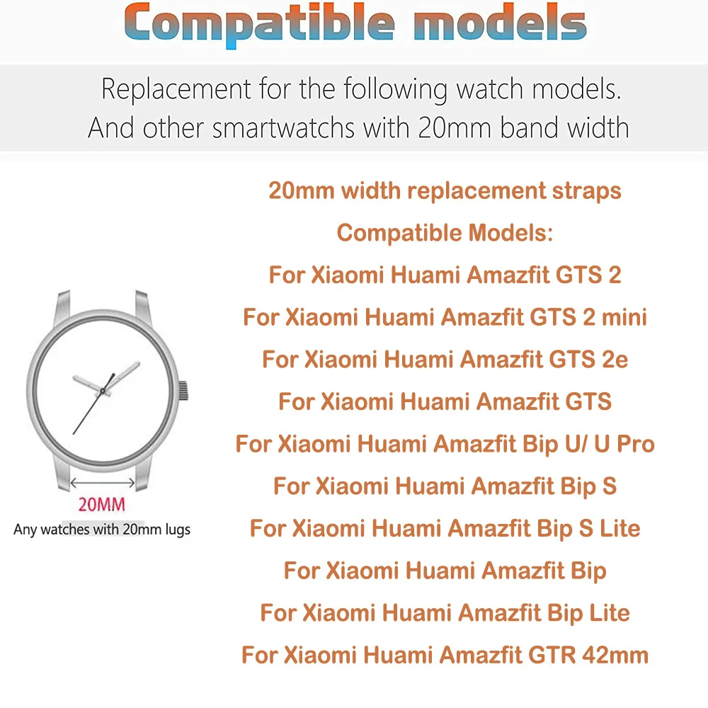 Ремешок силиконовый для Amazfit GTS 2 Mini сменный Браслет GTS/2e/GTS Bip/U Pro 20 мм | Электроника