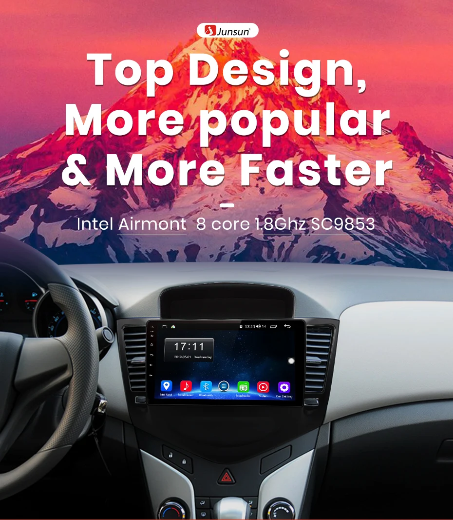 Junsun V1 pro 4G+ 64G Android 9,0 DSP для Chevrolet CRUZE 2009-2011 2012- Автомобильный Радио Мультимедиа Видео плеер gps RDS 2 din dvd