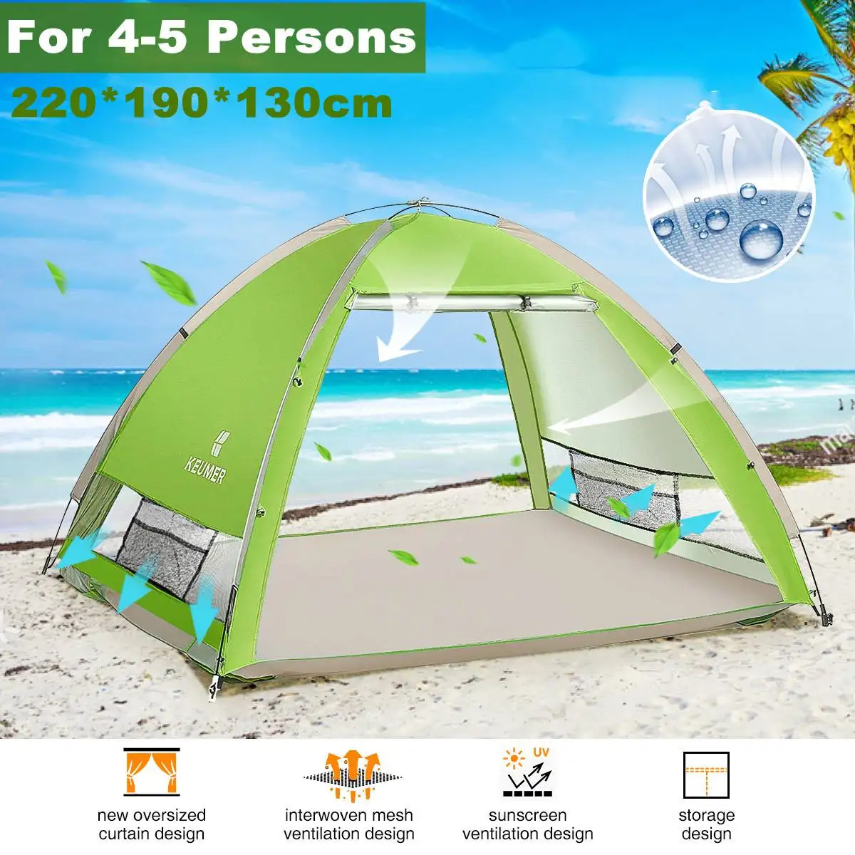 

Портативная туристическая палатка, двухслойная, мгновенная установка, на 4-5 человек, для семьи, для пешего туризма, путешествий