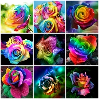 flowers 5d diy diamond colorful personality roses embroidery mosaic wall sticker painting mosaic embroidery cross stitch mosaic