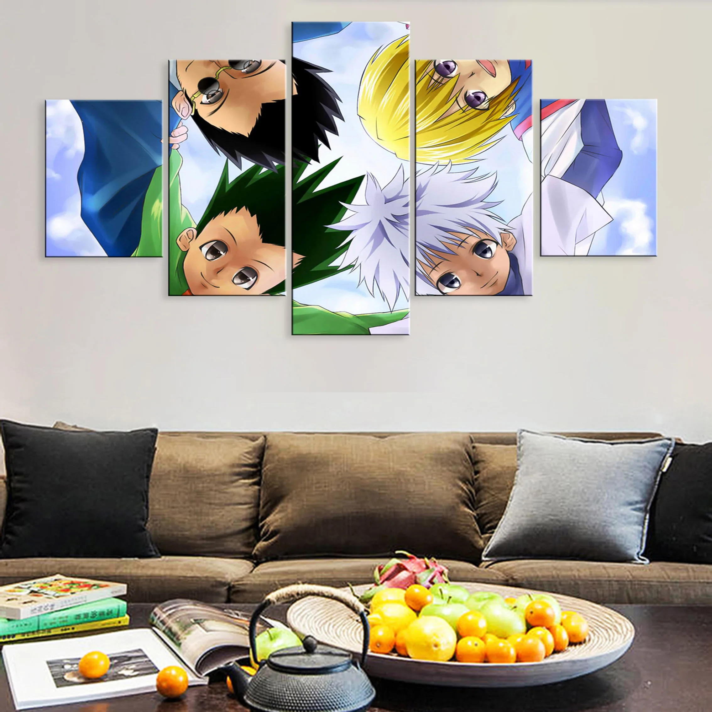 

Framework Printed Hd Home Decoration Pictures 5 Pieces Poster Canvas Paintings On The Wall Anime HUNTERHUNTER