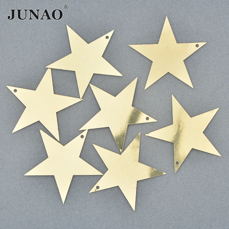 

JUNAO 100 г 60 мм большая плоская звезда тесьма с пайетками для шитья золотые блестки аппликации блестки свободные блестки для свадебных поделок