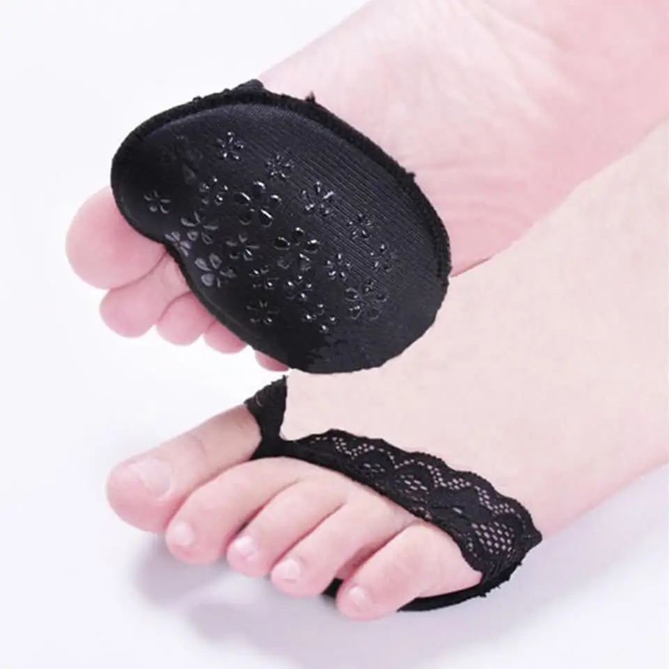 

5 Pairs Of Summer High Heel Shoes, Half Foot Socks, Women's Silicone Rubber Non Slip, Shallow Mouth, Half Foot Invisible Socks