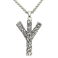 runic algiz branches divine protection sanctuary viking mens jewellery necklace charms pendants amulet