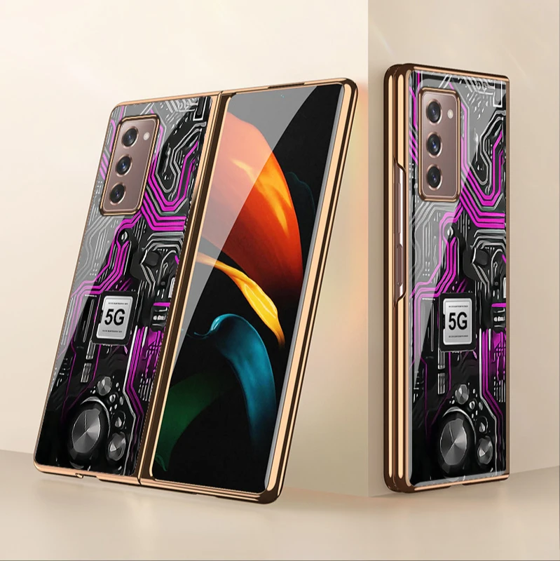 

For Samsung zfold2 case fold2 folding case sm-f9160 glass plating W21 personality male