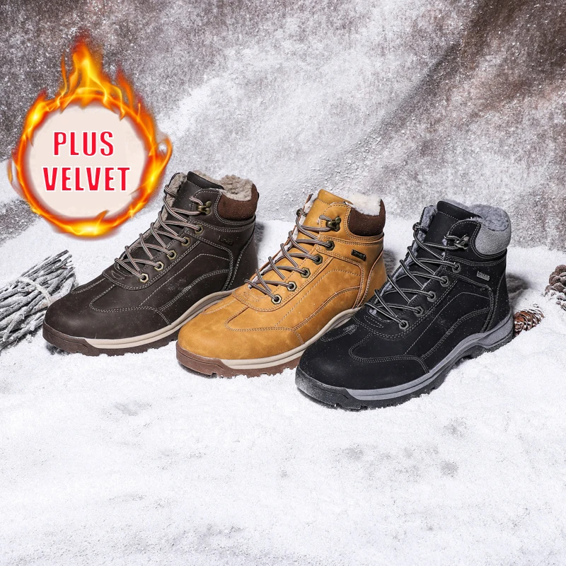 

Outdoor Boots Men Winter Cotton Shoes High Quality Warm Plush Ankle Snow Boots Mens Sneakers Desert Combat Tactic Shoes 39-48