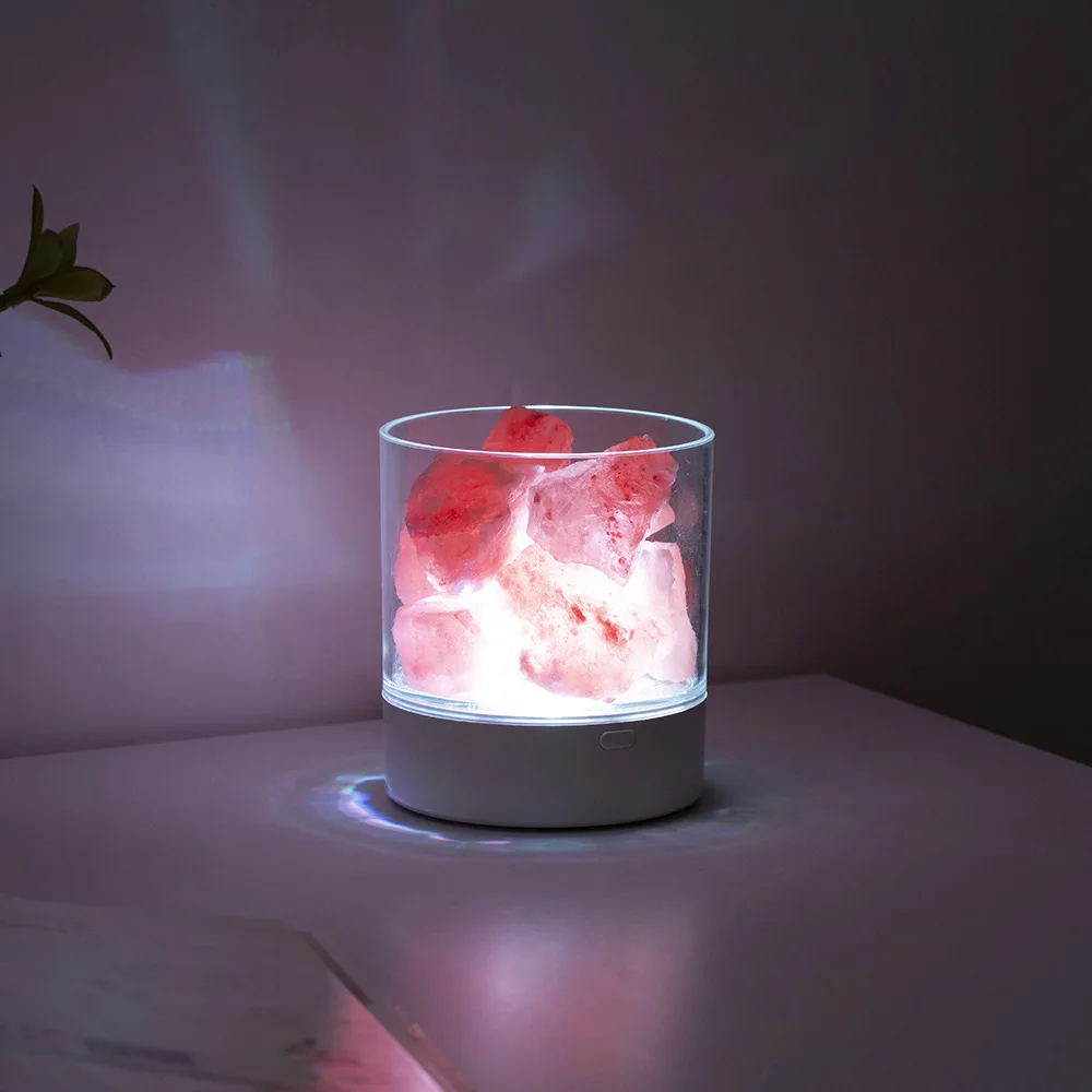 Luce notturna di sale dell'himalaya naturale USB Real himalaya Himilian Pink Salt Crystal Rock Lamp buona per la salute lampada di sale lavico in pietra