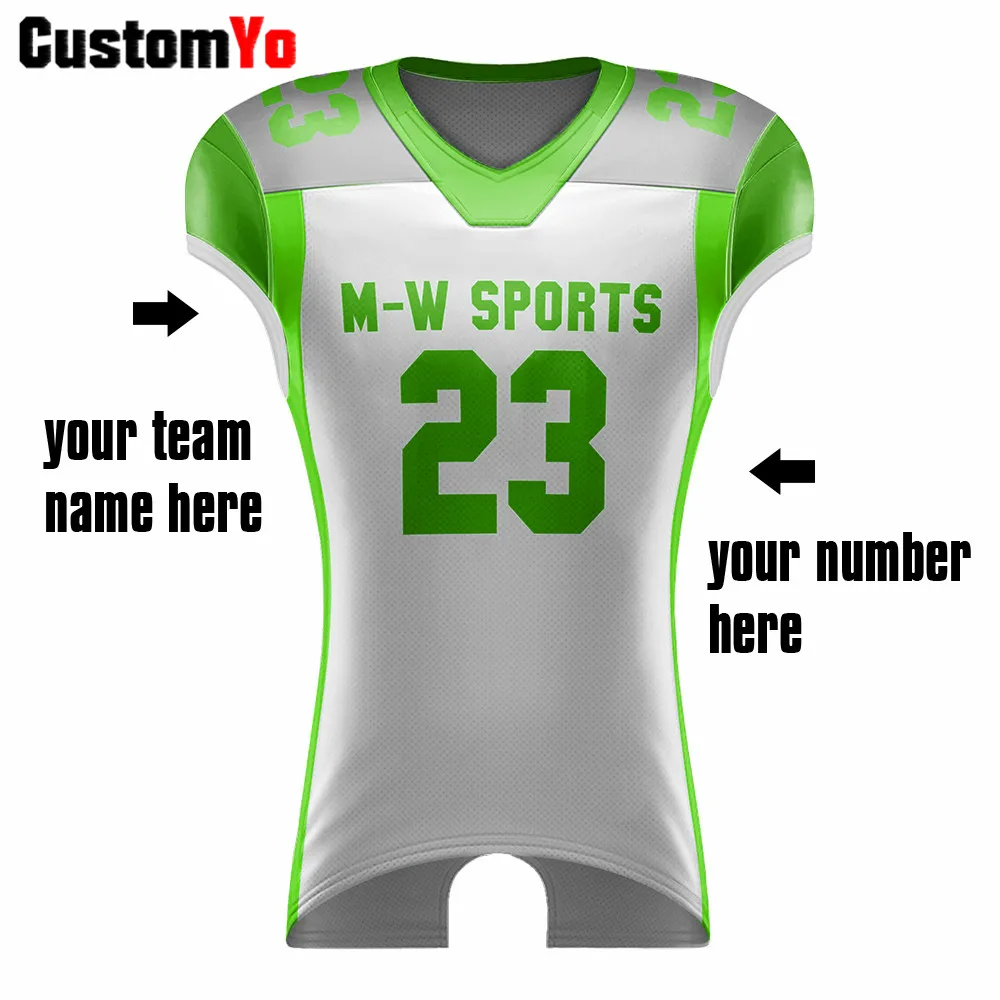 Зеленая и белая футболка для футбола на заказ ваш собственный дизайн