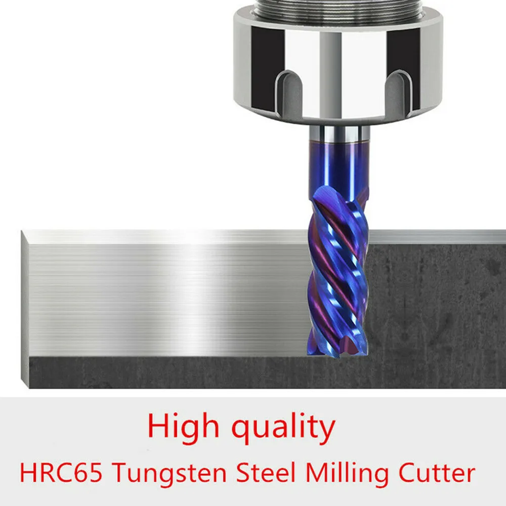 

Nano End Mill Tungsten Carbide 2pcs 4F 4mm CNC Machineing Cutter HRC65