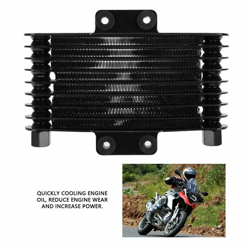 

Motorcycle Engine Oil Cooler Cooling Radiator 125Ml Aluminum Black for 125CC-250CC Motorcycle Dirt Bike ATV