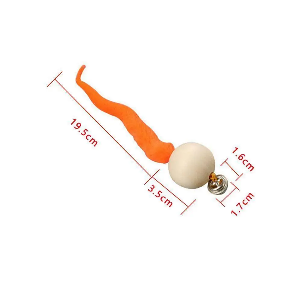 

NEW Simulation Worm Toy With Bell For Pet Wooden Ball Teaser Plush Interactive Ball Toy Cat Tail Wooden Toy Head I4M7