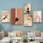 Модная Летняя женская Настенная картина в стиле бохо, Пляжная Картина на холсте с черной кошкой, скандинавские постеры и принты, картины для декора гостиной