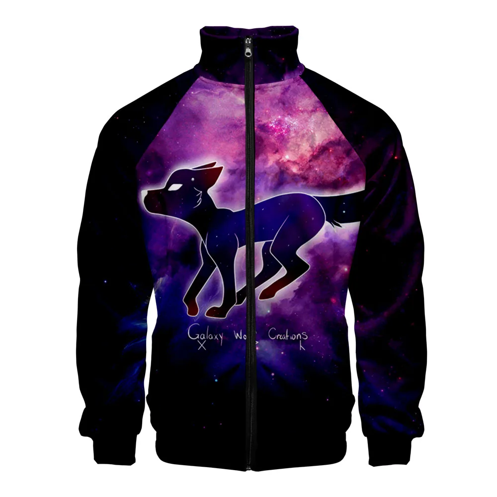 

2020 New Galaxy wolf Zipper Jackets Casual 3D Jacket Fashion Highstreet Autumn And Spring Clothes Galaxy wolf mens Jacket for