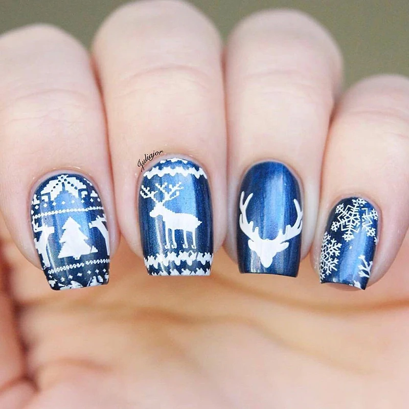 Новогодняя тема пластины для стемпинга ногтей BORN PRETTY пластина штампов из