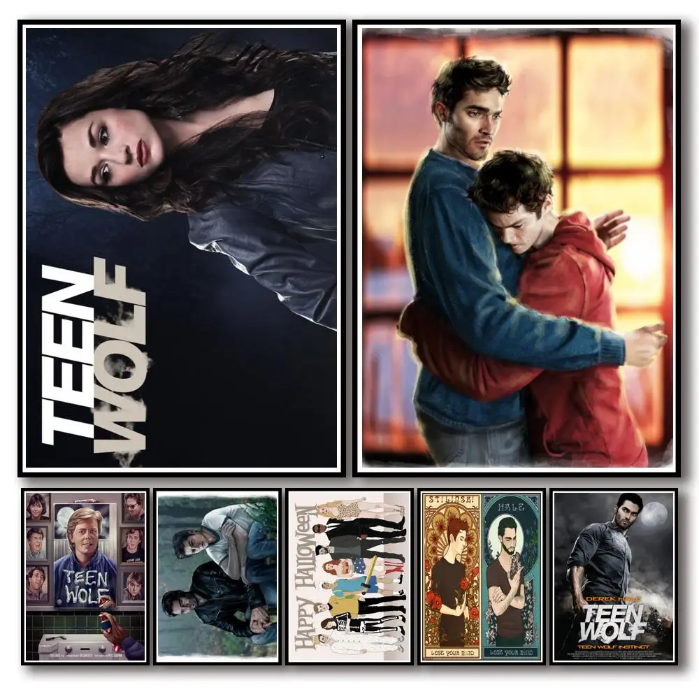 

24 дизайна, ТВ-шоу, Подростковый волк, плакат, художественное оформление, домашняя наклейка, необычная Наклейка на стену для кофейни, бара