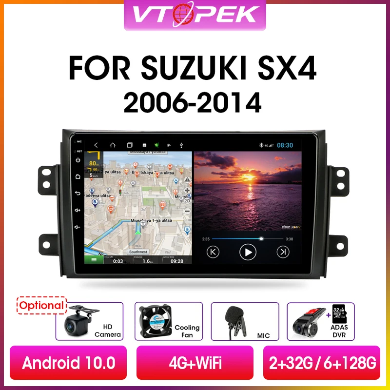 Vtopek 9 &quot4G + WiFi DSP RDS 2din Android 10 0 автомобиль радио Multimidia плеер навигации GPS для Suzuki SX4 2006