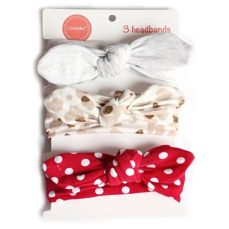 

Платье для маленьких девочек набор повязок Лук завязанная повязка на волосы тюрбан Эластичный Тюрбан ободки для волос GXMB