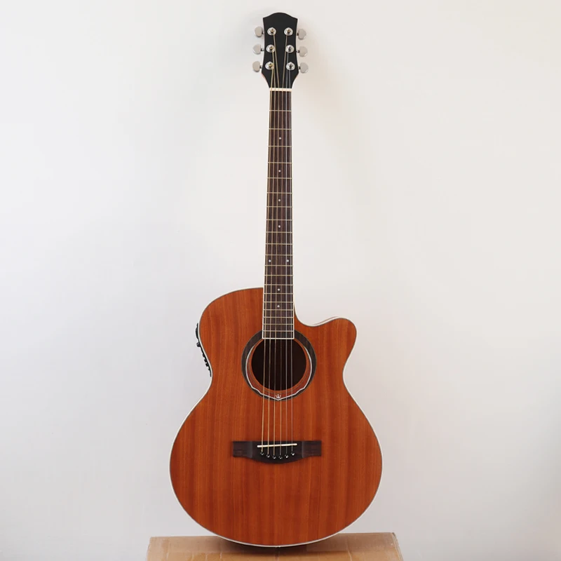 akustische gitarre 40 inch elektrische akustische gitarre voll okoume holz 6 string hochglanz cutaway design folk gitarre mit eq free global shipping