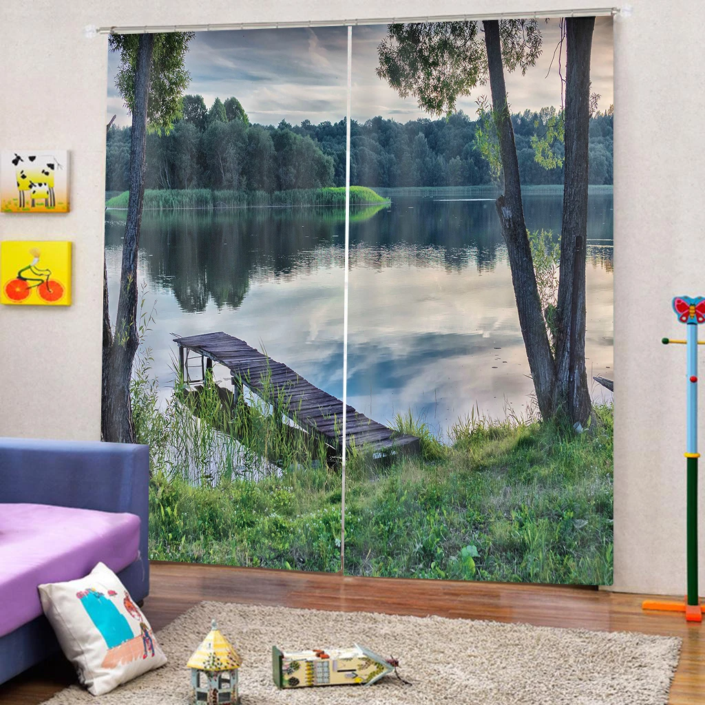 Современные 3D деревянные мостовые водные шторы ландшафт для спальни на заказ