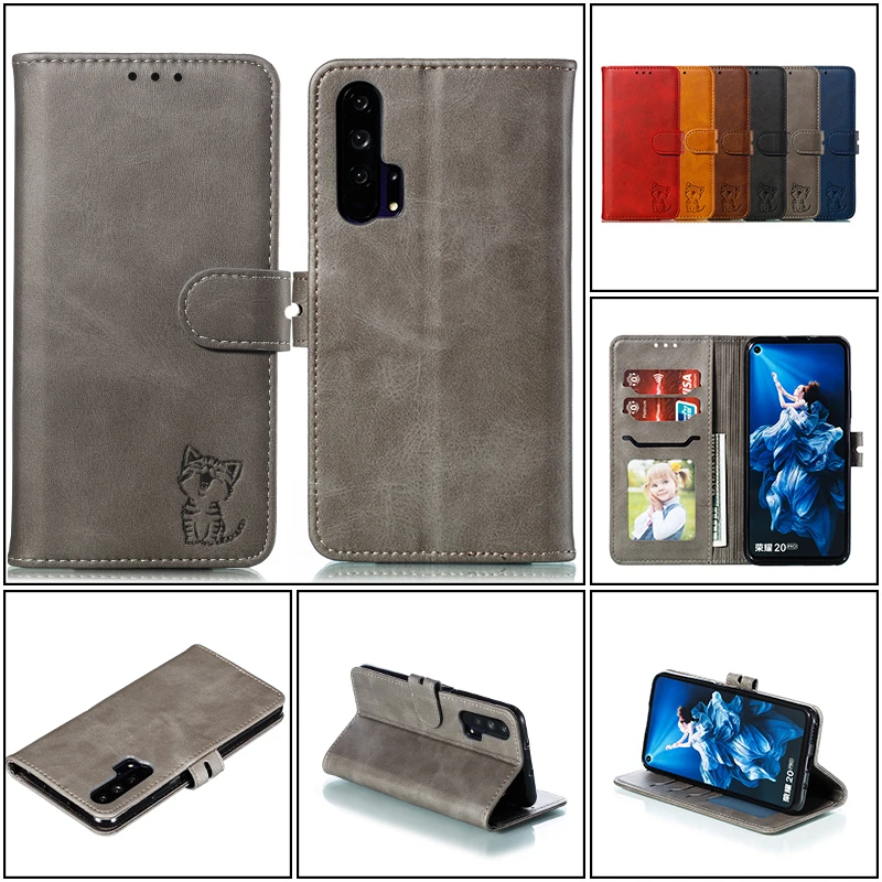 

Cat Flip Leather Case For HUAWEI Honor 7C 8A 8S 8X 20 Y5 Y6 Y7 Y9 Pro Prime Enjoy 8 9 9E Nova 2 Lite 3e 4E 5 5i 6 Wallet Cover